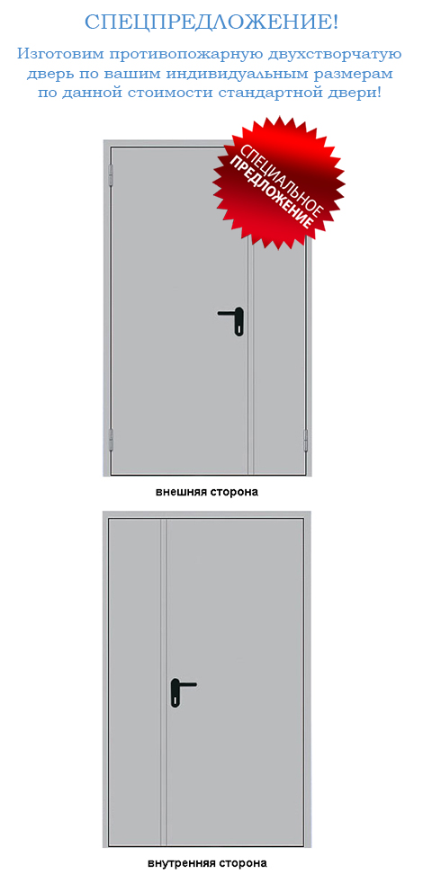 Дверь противопожарная двухстворчатая ДПМ2 EI60 